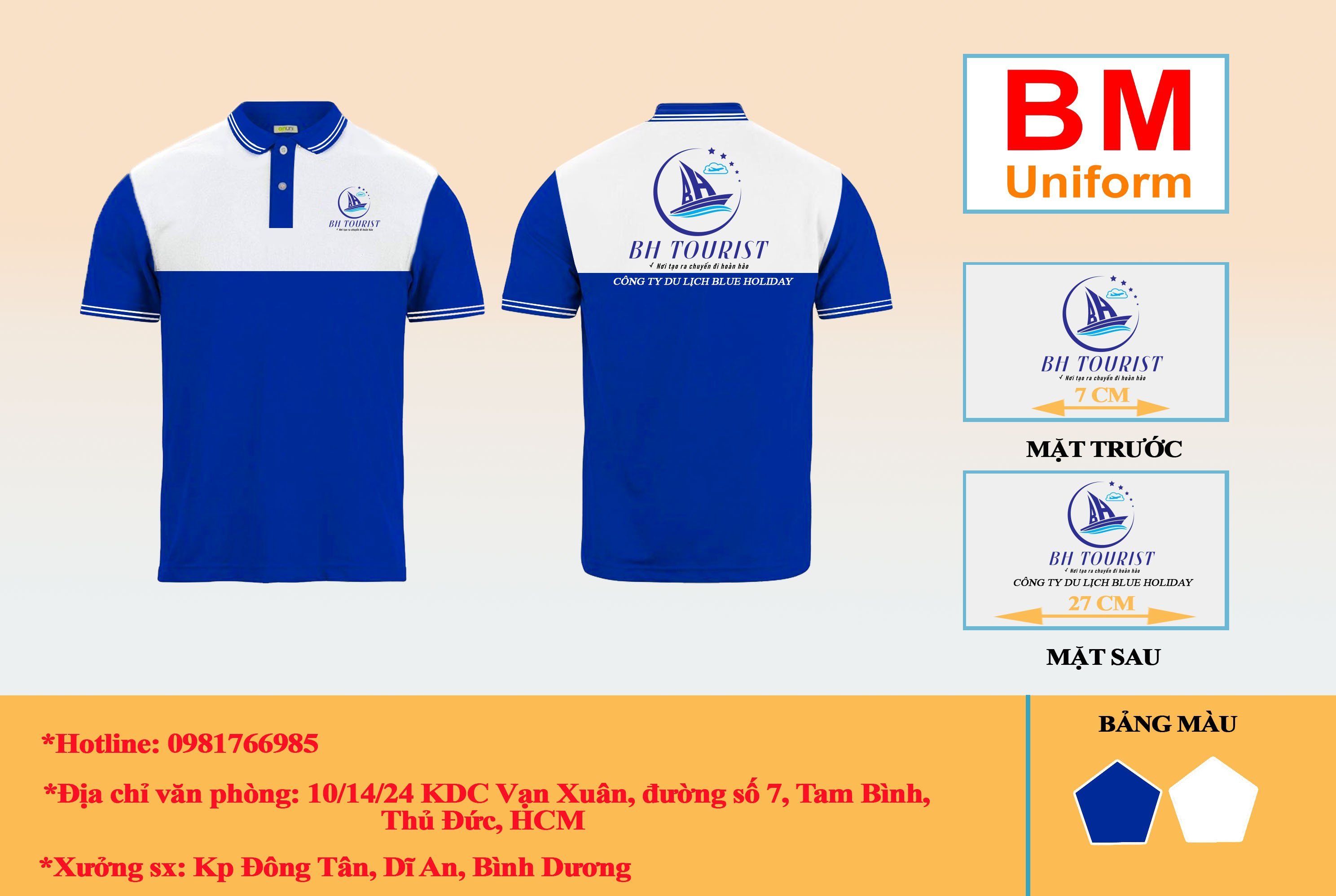Áo thun cổ trụ đồng phục 025